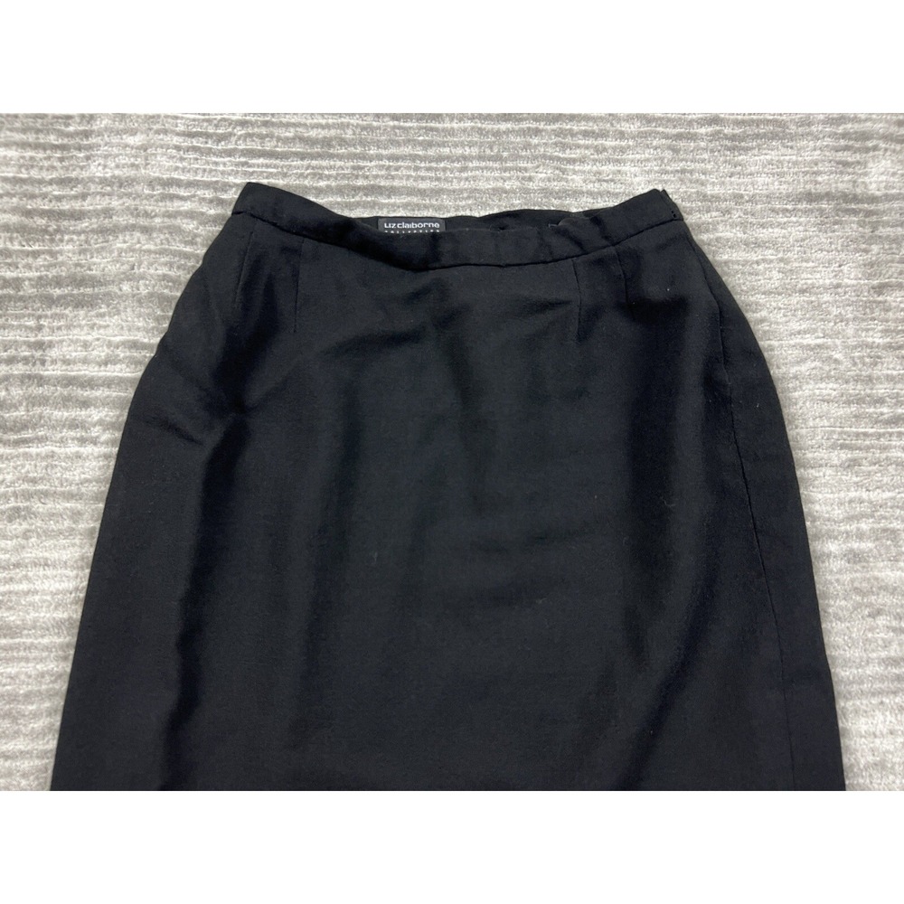 Vintage Liz Claiborne Collections Skirt Womens 10 Black Wool Lined Casual - Picture 2 of 10